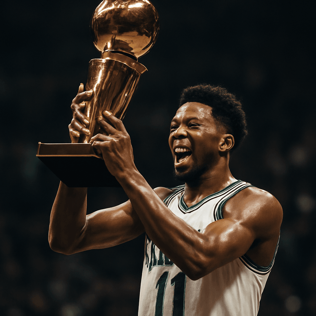 布朗森高舉拉里·伯德獎盃，獲選2026年東區決賽MVP