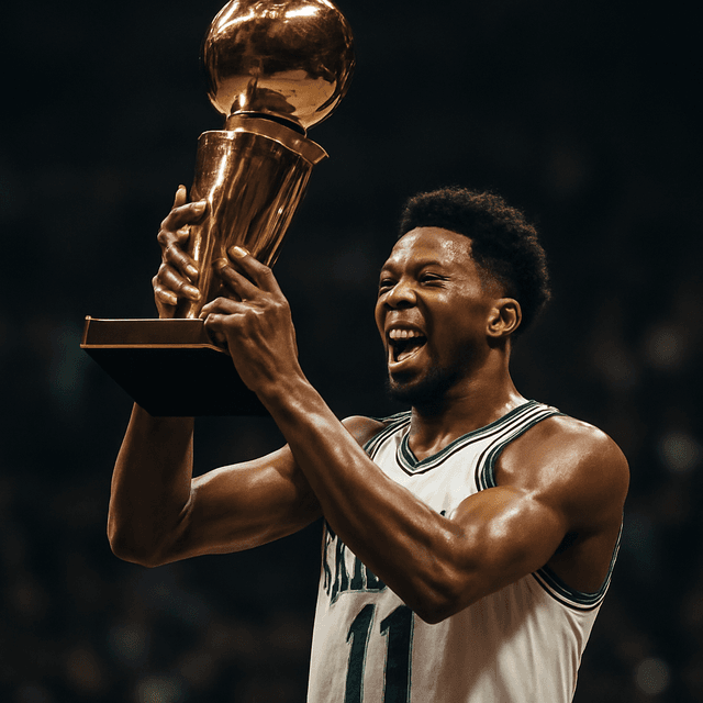 布朗森高舉拉里·伯德獎盃，獲選2026年東區決賽MVP