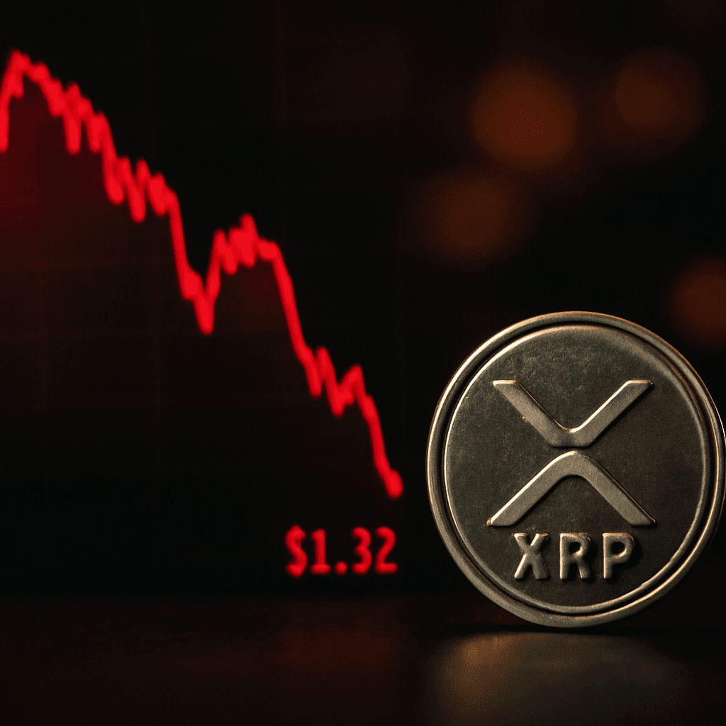 XRP 跌至 15 週低點 1.32 美元，賣壓超過交易所淨流出與 ETF 需求