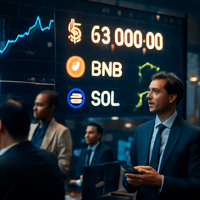 即時市場：比特幣守在 63,000 美元上方，BNB 與 SOL 隨 AI 類股回升上漲