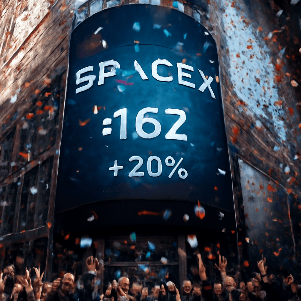 SpaceX 在納斯達克亮相大漲 20%，股價達 162 美元
