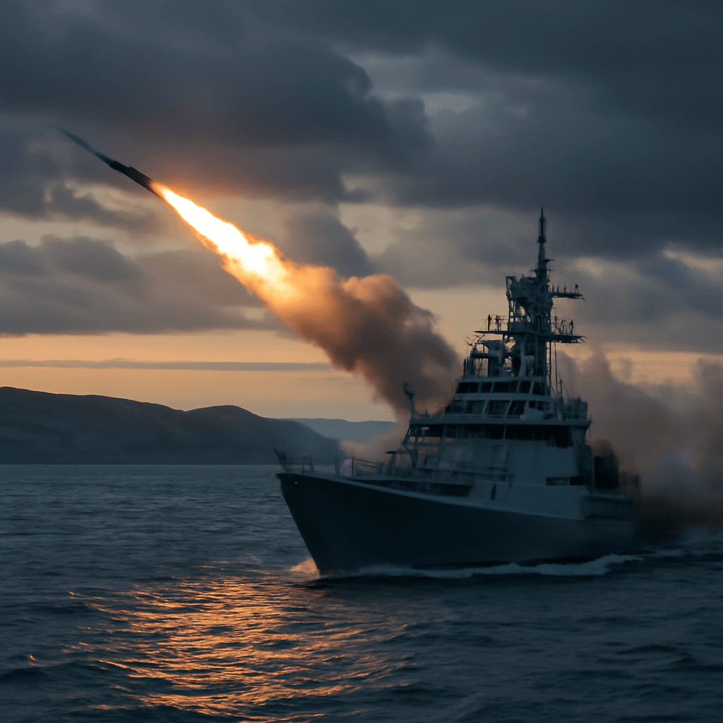俄羅斯護衛艦在普利茅斯以南40海里進行實彈演習
