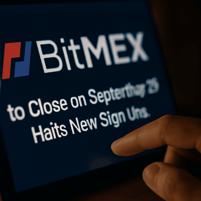 BitMEX 宣布於 2026 年 9 月 23 日關閉；立即暫停新用戶註冊