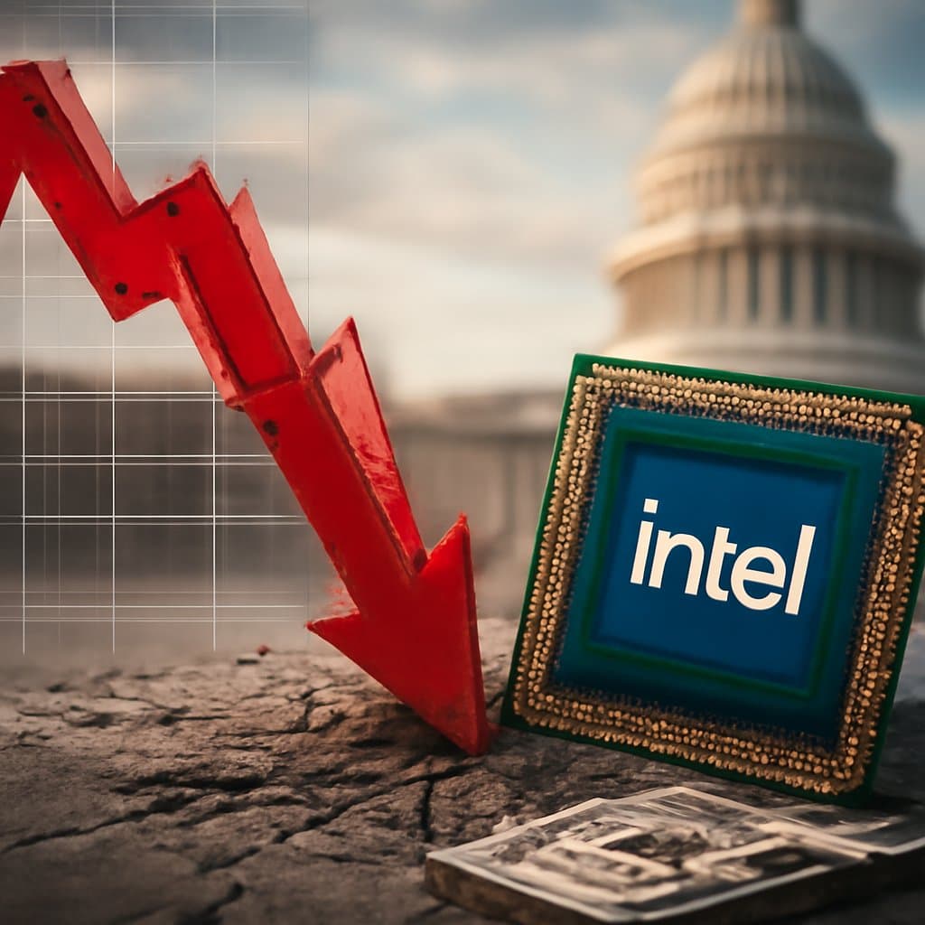Intel 股價暴跌，政府持股市值蒸發 12 billion 美元